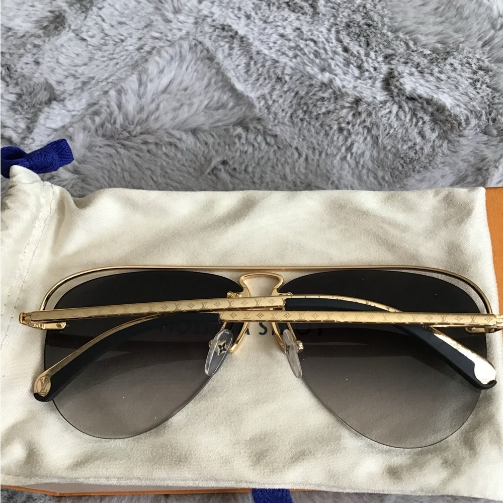 Louis Vuitton Gold and Black Sunglasses